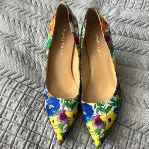 Ivanka Trump floral heels - multi color